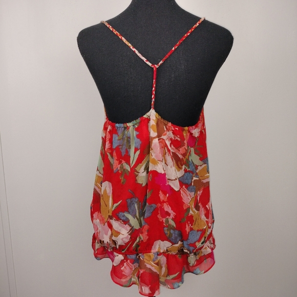NWOT Abercrombie & Fitch Beaded Floral Peplum Braided Racerback Blouse Sz. M - Picture 8 of 11